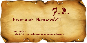 Francsek Manszvét névjegykártya